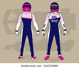 Racing driver uniform template mockup design