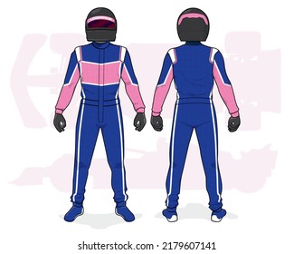 Racing driver uniform template mockup design