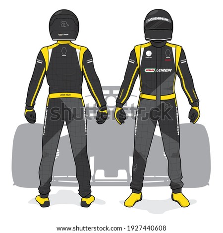 Racing driver uniform template mockup design