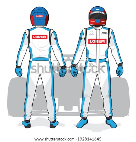 Racing driver uniform template mockup design