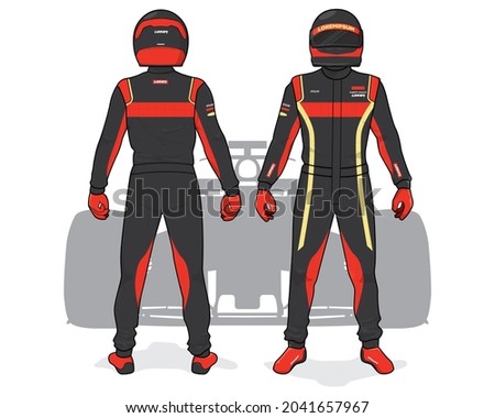 Racing driver uniform template mockup design