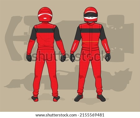Racing driver uniform template mockup design