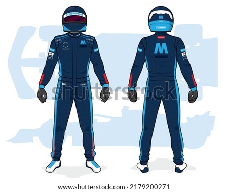 Racing driver uniform template mockup design