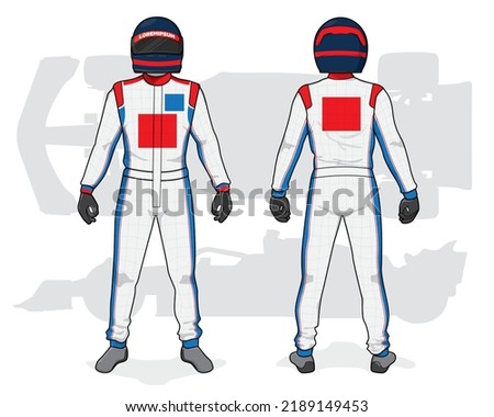 Racing driver uniform template mockup design