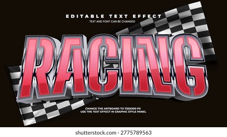 Racing editable text effect in modern trend style