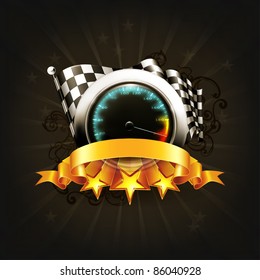 Racing emblem on black, 10eps