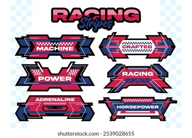 racing esport hud decal and stripe vector template