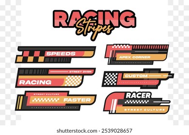 racing esport hud decal and stripe vector template