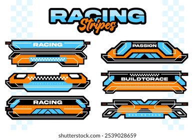 racing esport hud decal and stripe vector template