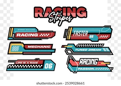 racing esport hud decal and stripe vector template