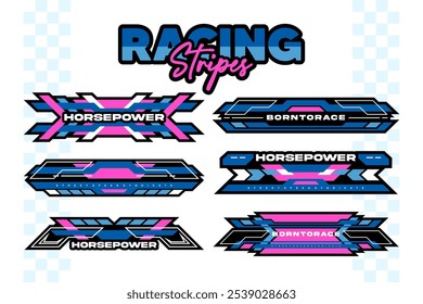 racing esport hud decal and stripe vector template