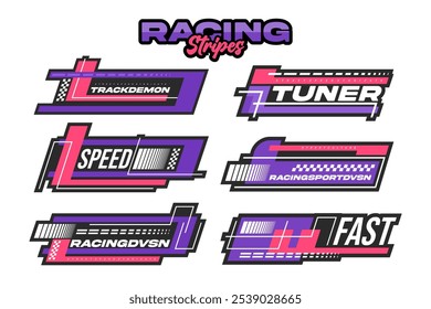 racing esport hud decal and stripe vector template