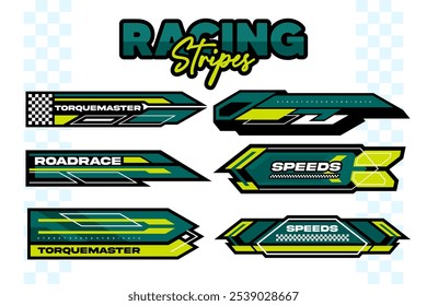 racing esport hud decal and stripe vector template