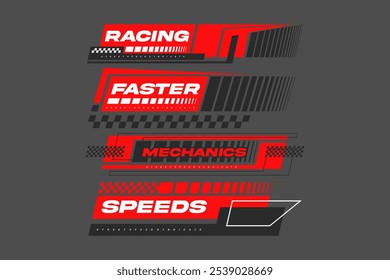 racing esport hud decal and stripe vector template