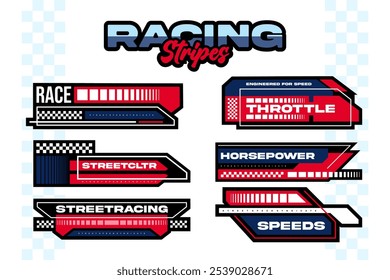 racing esport hud decal and stripe vector template