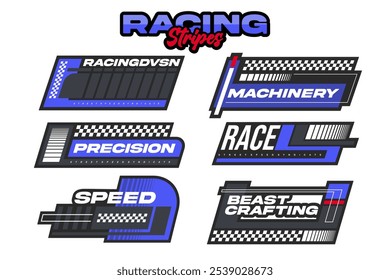 racing esport hud decal and stripe vector template