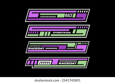 racing esport hud decal and stripe vector template	