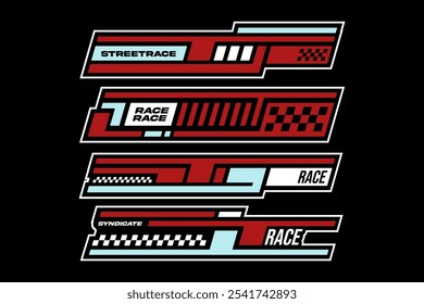 racing esport hud decal and stripe vector template	