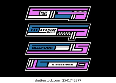 racing esport hud decal and stripe vector template	