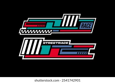 racing esport hud decal and stripe vector template	