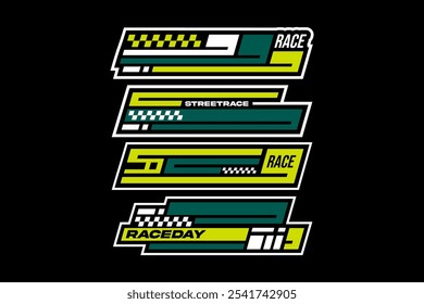 racing esport hud decal and stripe vector template	