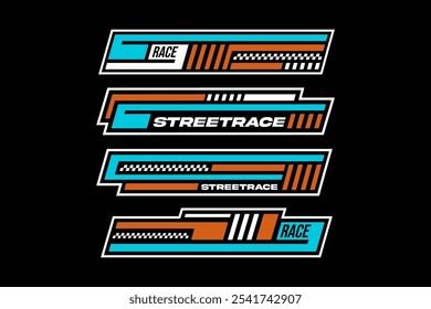 racing esport hud decal and stripe vector template	