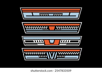 racing esport hud decal and stripe vector template