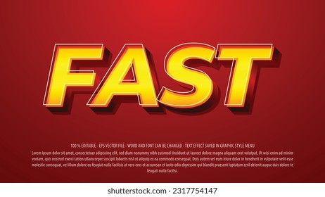 Racing fast 3d style editable text effect template