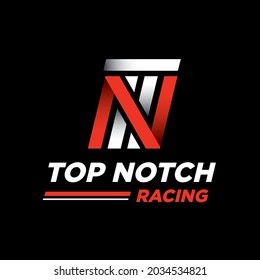 RACING fast n letter t letter racing logo design