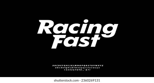 Racing Fast simple bold sans sporty font, italic modern, youth design style for logo and branding	