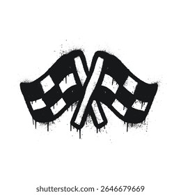 Racing Finish Flags in Grunge Style