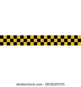 Racing Finish Line Checker Border Banner with Yellow and Black Speed Flag Pattern Vector Design