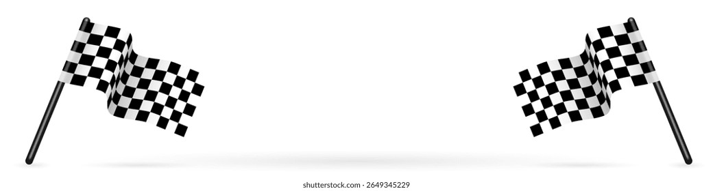 Racing finish start background with flags. Empty space, copy space, Perfect for racing themes, banners, speed-related graphics, or motorsport event promotions. Vector EPS10