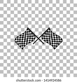 Racing flag. Black flat icon on a transparent background. Pictogram for your project