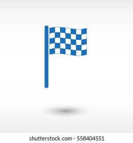 Racing flag -  blue vector icon