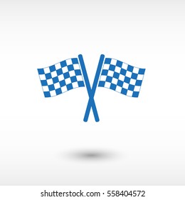 Racing flag -  blue vector icon