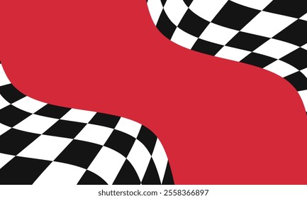 Racing flag canvas color background. Symbol marking start and finish. Vector illustration