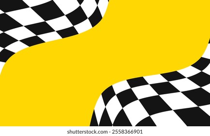 Racing flag canvas color background. Symbol marking start and finish. Vector illustration