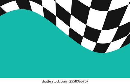 Racing flag canvas color background. Symbol marking start and finish. Vector illustration