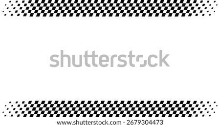 Racing flag with a checker pattern. Chessboard car frame for the finish line. Vector border banner for a winner in motorsports.