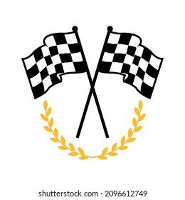 Bandera de carreras. Bandera de verificación. Indicador de fin