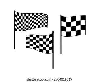 Racing flag. Checkered flag or Start and finish flag. Vector illustration