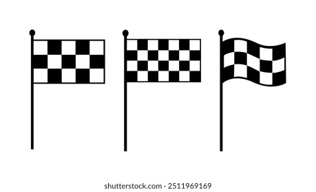 Bandera de carreras. Ilustración vectorial de bandera a cuadros