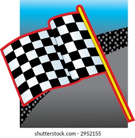 Racing Flag with a crowd in the background