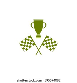 racing flag and cup winner