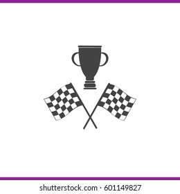 racing flag and cup winner