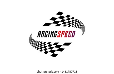 Racing flag Design Template. Race flag Design Vector. Speed Flag Simple Design Illustration Vector.