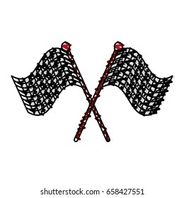racing flag doodle illustration