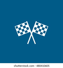 Racing Flag Flat Icon On Blue Background