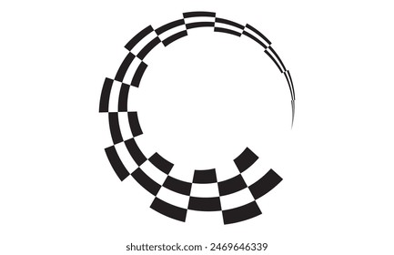 Ilustración vectorial de Plantilla de elemento de Diseño gráfico de bandera de carreras. aislado sobre fondo blanco. EPS 10